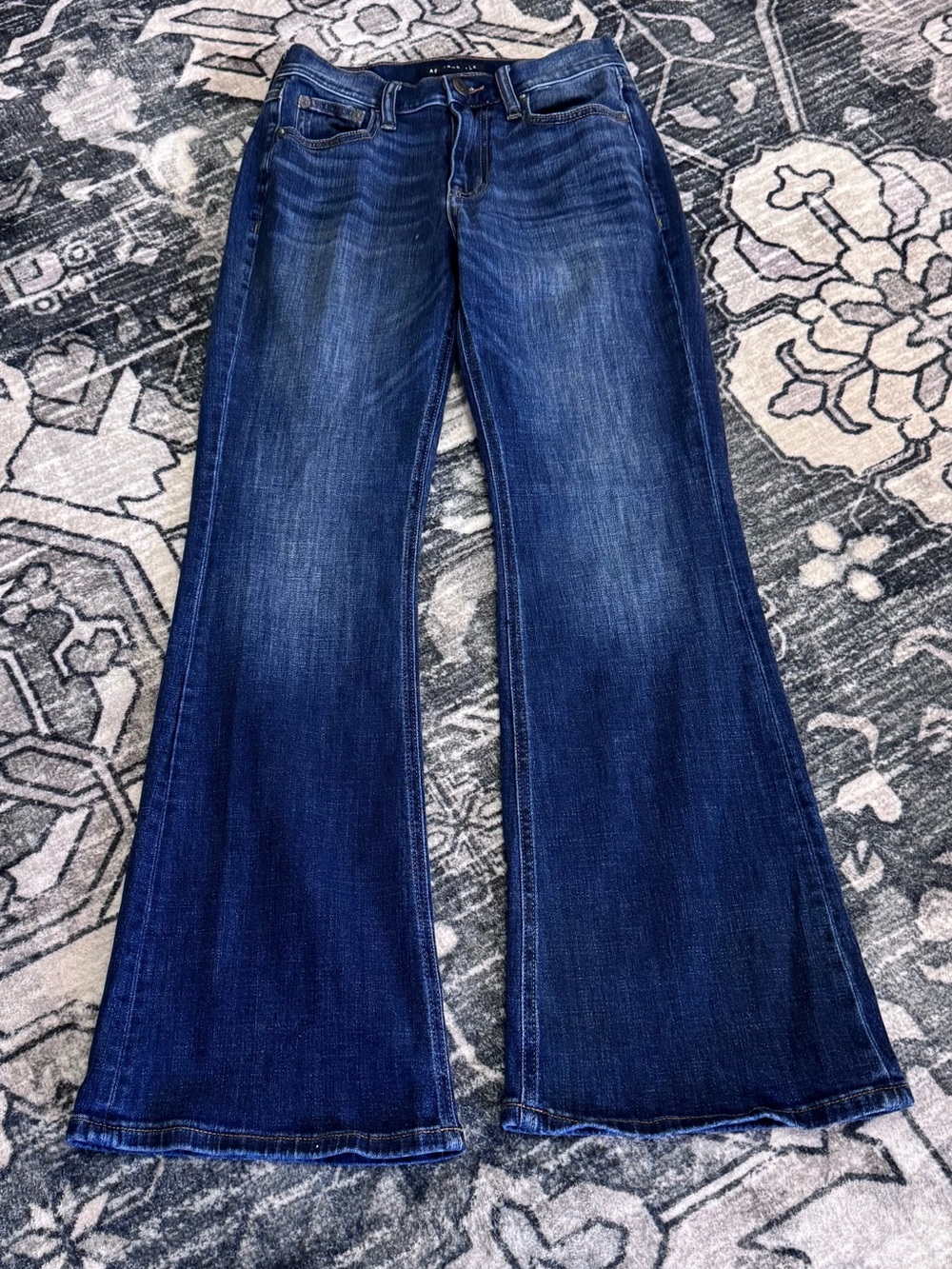 Aeropostale Women's Dark Blue Wide Leg Flare Jeans Sz 0 Short